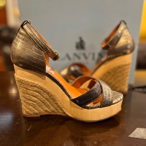 Lanvin Shoes - Lanvin wedge sandals Sz 4.5
